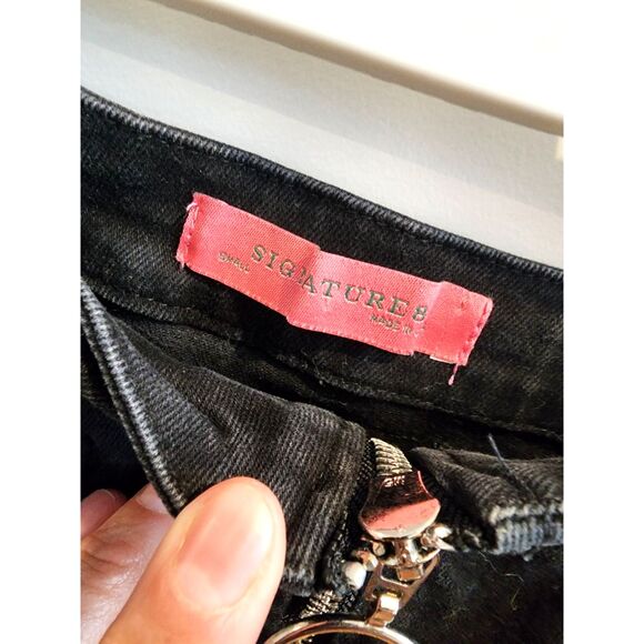 ZARA Mini Skirt zippered jeans women size Small Steampunk New Preppy Grunge - Picture 6 of 8